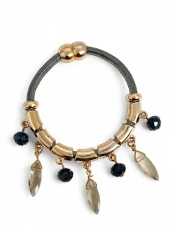 Bransoletka damska z koralikami i brokatem