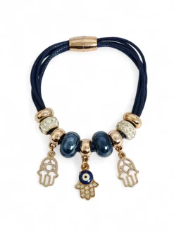 Bransoletka damska z koralikami i brokatem