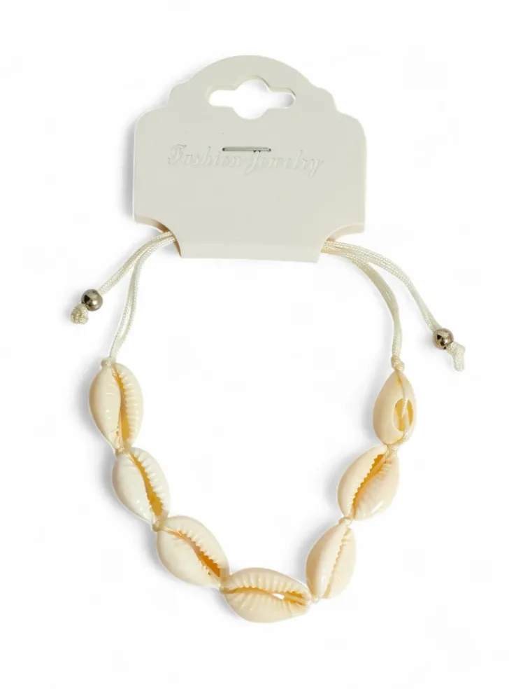 Bransoletka damska z muszelkami i regulacją
