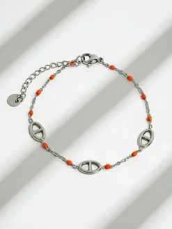 Bransoletka Hera Argento z pomarańczowymi akcentami – stylowy minimalizm