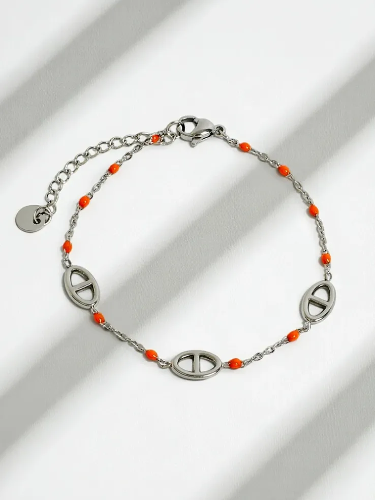 Bransoletka Hera Argento z pomarańczowymi akcentami – stylowy minimalizm