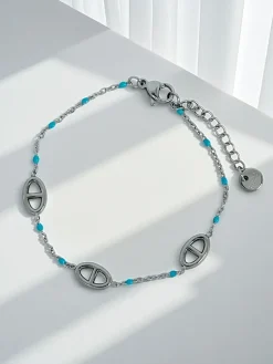 Bransoletka srebrna Aurea Clavis z koralikami