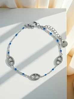 Bransoletka srebrna Aurea Clavis z koralikami