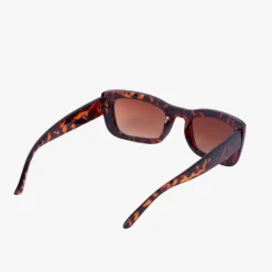 Brązowe damskie wąskie okulary przeciwsłoneczne w panterkę - Akcesoria
