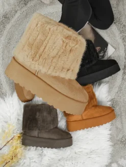 Buty a'la śniegowce damskie z futerkiem Irelle