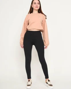 Czarne damskie legginsy - Odzież