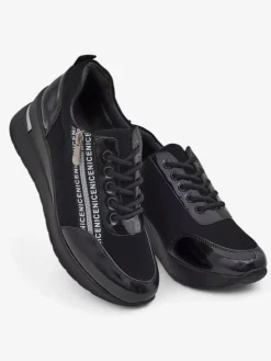 Czarne sneakersy koturny damskie Calista Nero – elegancja i wygoda na co dzień