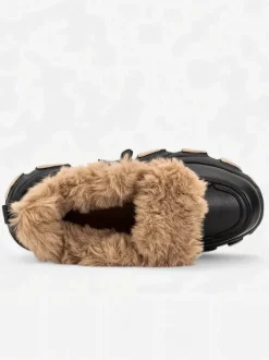 Czarne sportowe sneakersy damskie z futerkiem Nonua- Obuwie