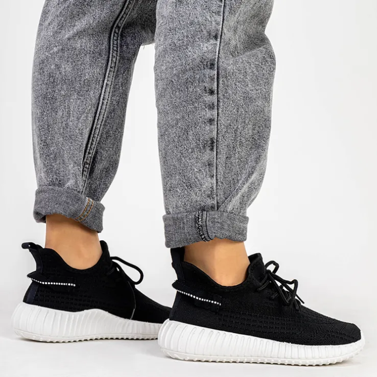 Czarno-białe damskie buty sportowe Fransi - Obuwie