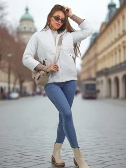 Damska kurtka pikowana z kapturem i ściągaczami na rękawach Raven Peak