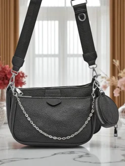 Damska torebka wielofunkcyjna Scylla w kolorze czarnym ze skóry ekologicznej