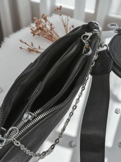 Damska torebka wielofunkcyjna Scylla w kolorze czarnym ze skóry ekologicznej