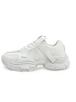 Damskie białe sneakersy Arete z eko skóry, płaski obcas, wiosenna kolekcja