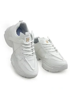 Damskie białe sneakersy Arete z eko skóry, płaski obcas, wiosenna kolekcja