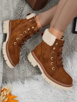 Damskie botki trapery z kożuszkiem Tessara