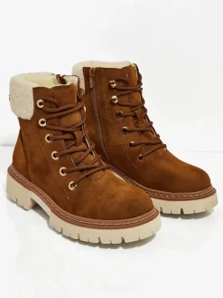 Damskie botki trapery z kożuszkiem Tessara