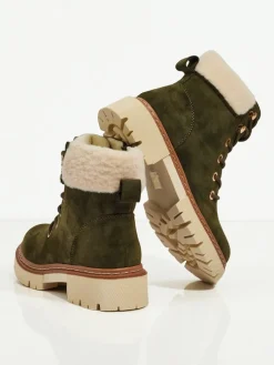 Damskie botki trapery z kożuszkiem Tessara