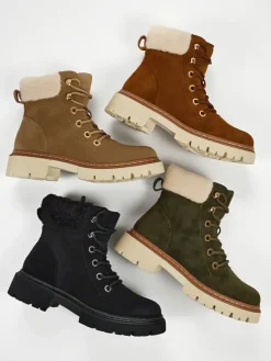 Damskie botki trapery z kożuszkiem Tessara