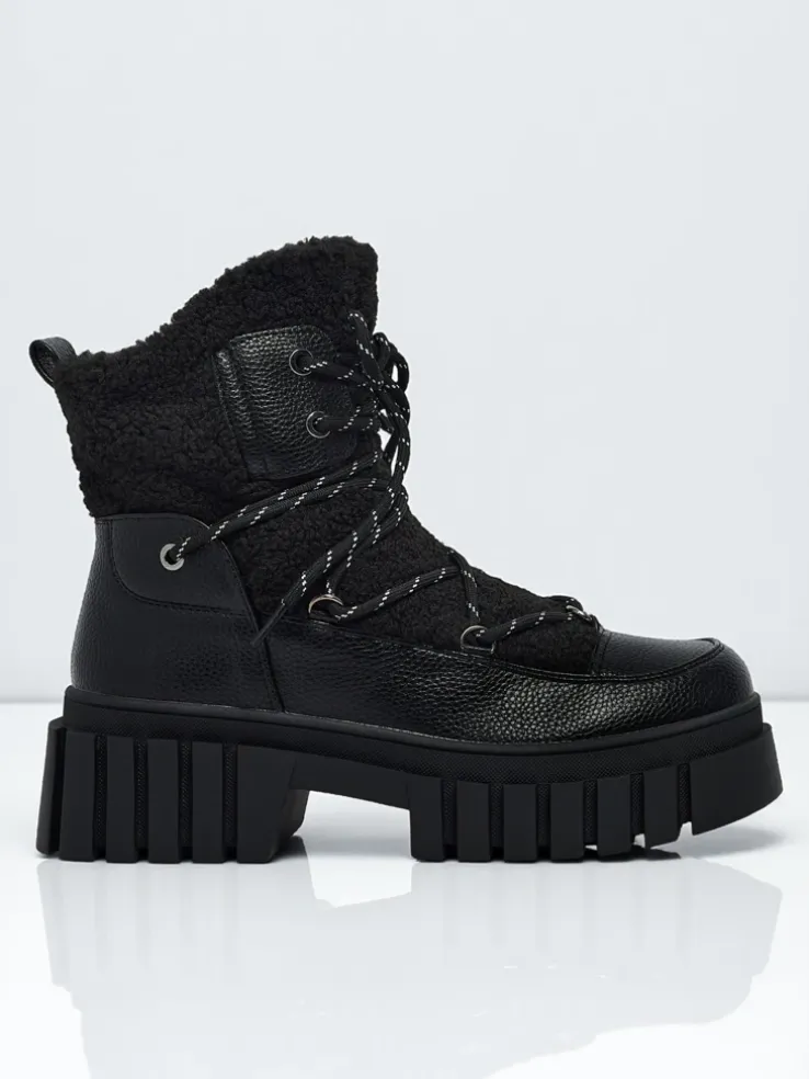 Damskie botki workery z kożuszkiem Cindora