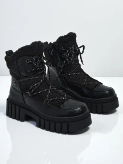 Damskie botki workery z kożuszkiem Cindora