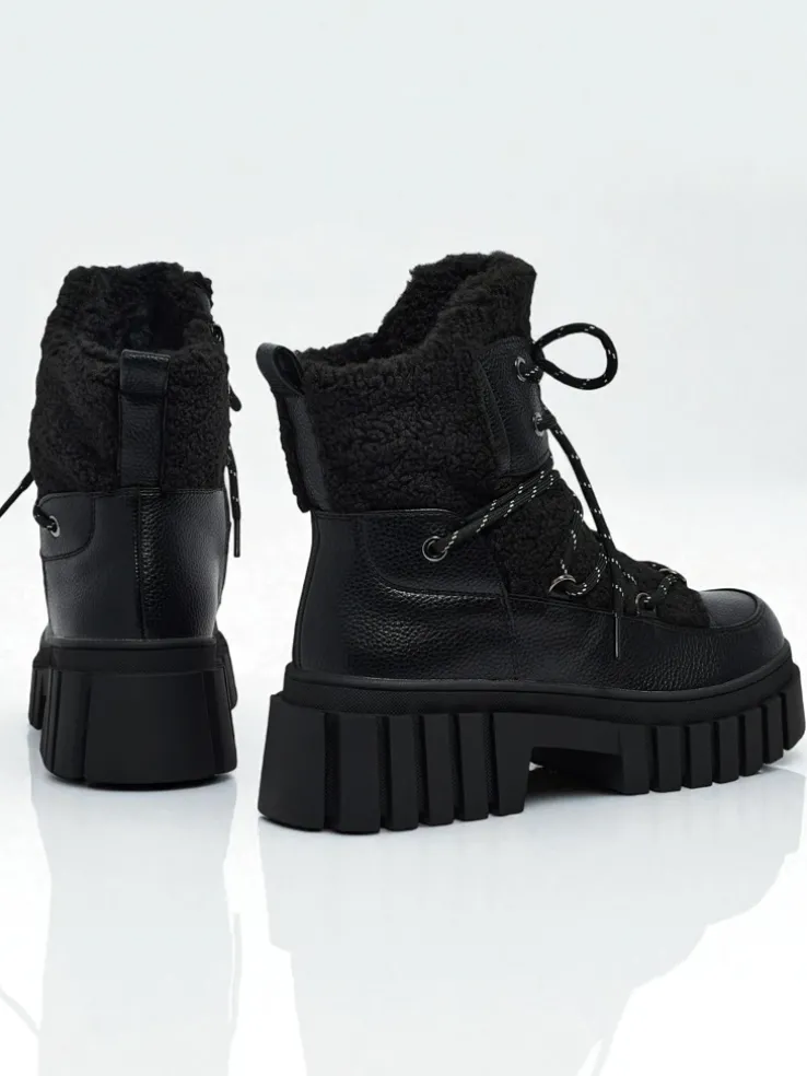 Damskie botki workery z kożuszkiem Cindora