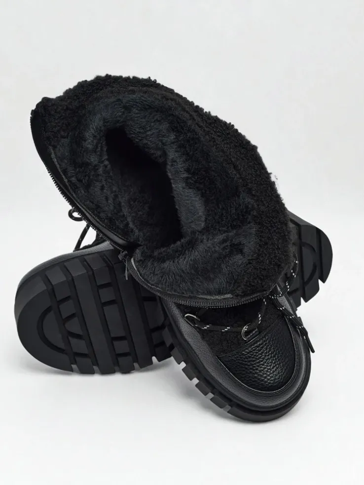 Damskie botki workery z kożuszkiem Cindora