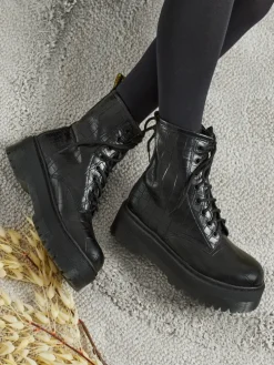 Damskie botki workery z tłoczeniem Arvessa