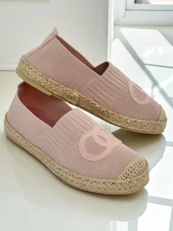 Damskie espadryle Theodora różowe z zamszowej skóry ekologicznej, płaskie