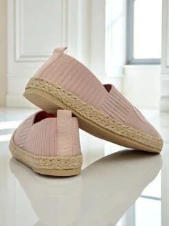 Damskie espadryle Theodora różowe z zamszowej skóry ekologicznej, płaskie