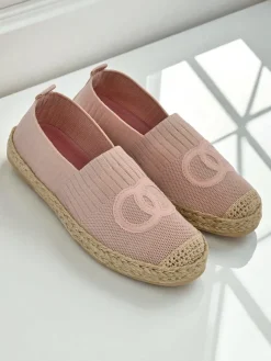 Damskie espadryle Theodora różowe z zamszowej skóry ekologicznej, płaskie