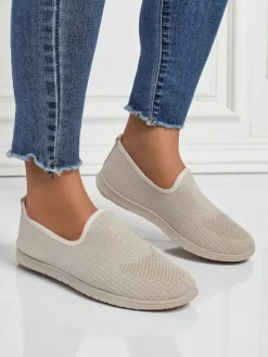 Damskie Mokasyny Callista Beżowe Z Oddychającej Tkaniny Wiosna Lato