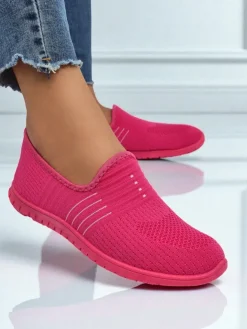 Damskie mokasyny Perseida komfortowa tkanina pomarańczowa na wiosnę i lato