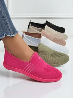 Damskie mokasyny Perseida komfortowa tkanina pomarańczowa na wiosnę i lato