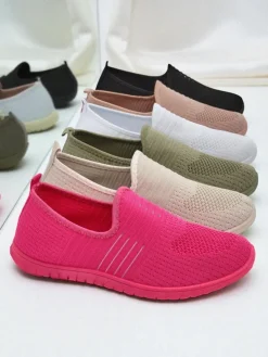 Damskie mokasyny Perseida komfortowa tkanina pomarańczowa na wiosnę i lato