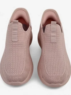 Damskie sneakersy Apollo Rosa – różowe buty slip-on z tkaniny na płaskiej podeszwie