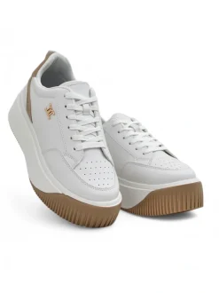 Damskie sneakersy Arianna Bianco na platformie ze skóry ekologicznej 5 cm