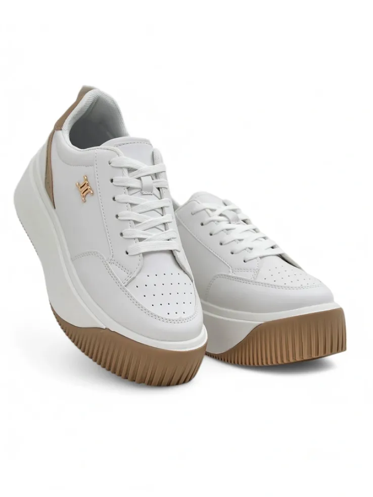 Damskie sneakersy Arianna Bianco na platformie ze skóry ekologicznej 5 cm