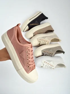 Damskie trampki Afrodyta Rosa – przewiewne różowe buty z tkaniny na lato