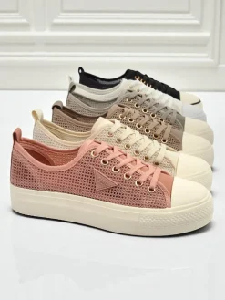 Damskie trampki Afrodyta Rosa – przewiewne różowe buty z tkaniny na lato