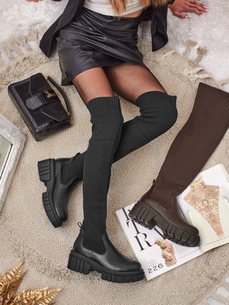 Damskie wsuwane kozaki Obsidian Rose