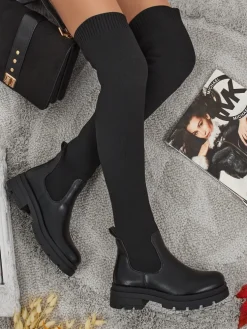 Długie damskie wsuwane kozaki Orlina