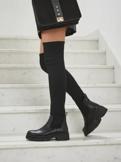 Długie damskie wsuwane kozaki Orlina