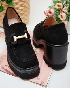 Eleganckie Sandały Vulcano w Kolorze Czarnego Zamszu