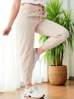 Eleganckie Spodnie Beżowe Serafina z Bawełny