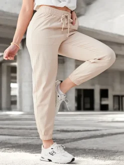 Eleganckie Spodnie Beżowe Serafina z Bawełny