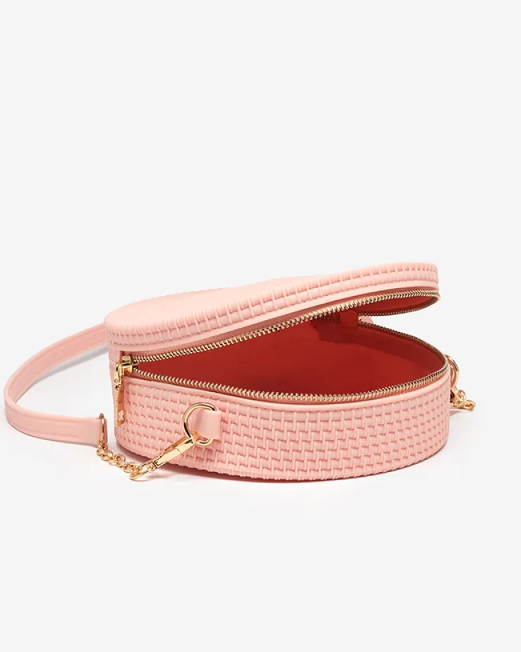 Jasnoróżowa damska torebka z tłoczeniem - Akcesoria