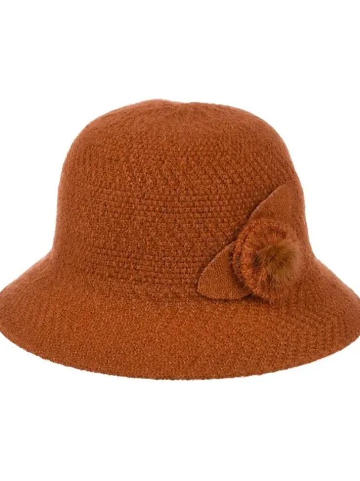 Kapelusz damski melonik z ozdobą Ella Mae