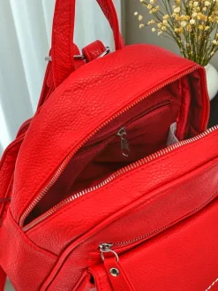 Kolekcja Artemisia: Mały Plecak Damski Królewska Moda z Eko-skóry Czerwony