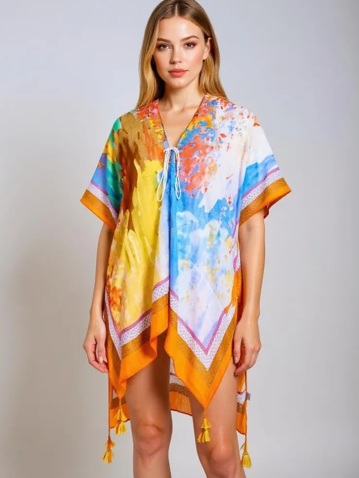 Kolorowe Pareo Callista by Royalfashion – Zwiewna Sukienka plażowa do kolan