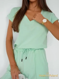 Komplet damski mięta Venera – bawełniana wygoda z włoską elegancją